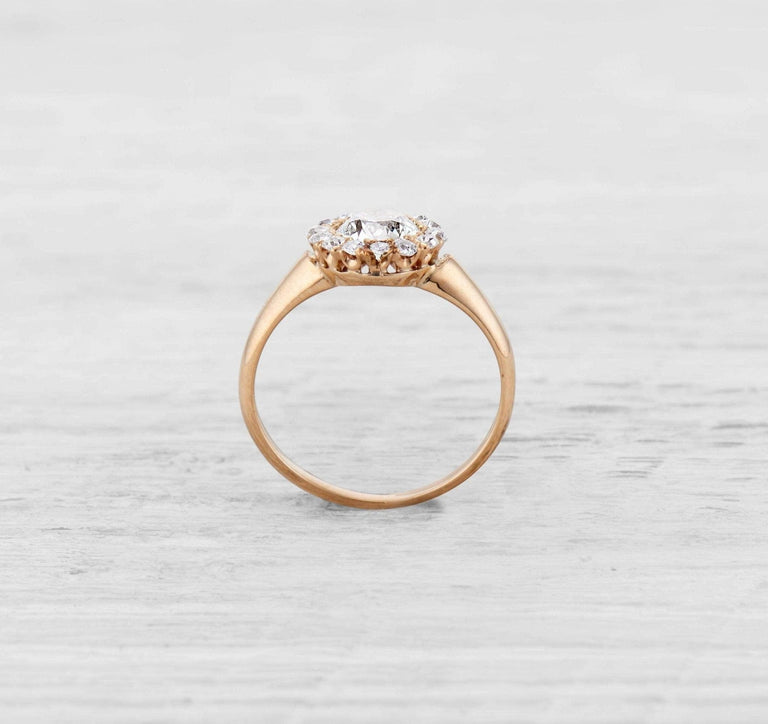 .91 CARAT VICTORIAN DIAMOND CLUSTER ENGAGEMNET RING