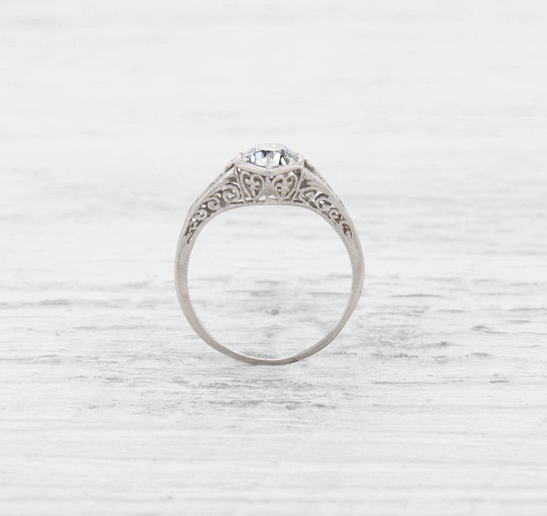 .93 CARAT ART DECO DIAMOND SOLITAIRE ENGAGEMENT RING