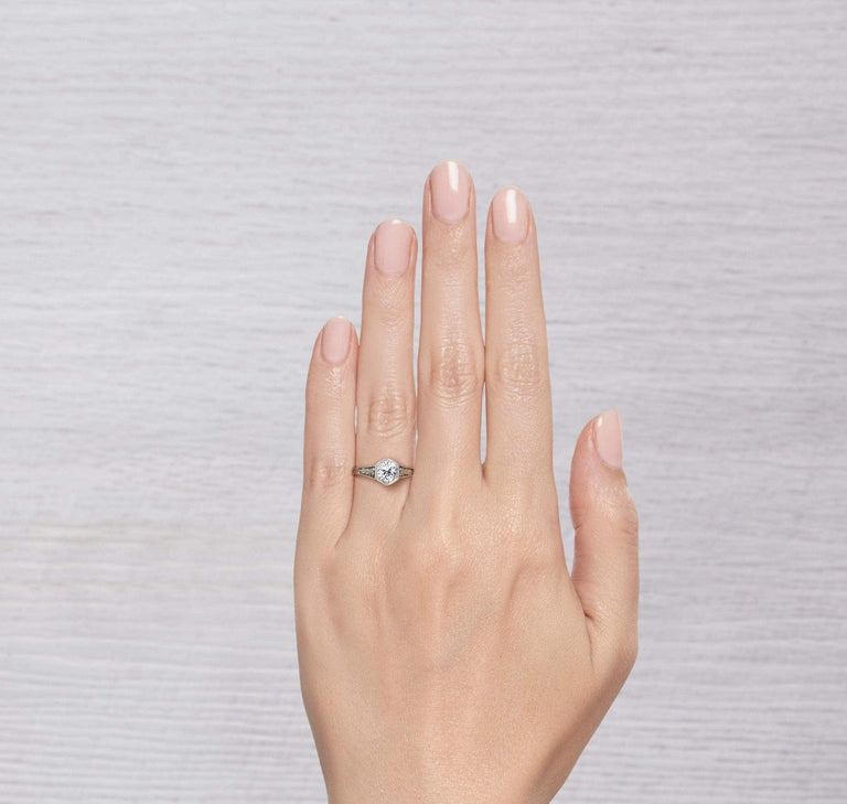 .93 CARAT ART DECO DIAMOND SOLITAIRE ENGAGEMENT RING