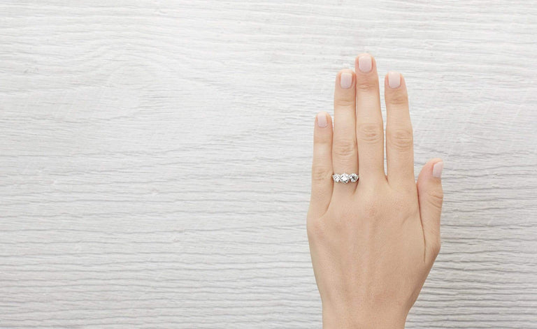 .95 Carat Three Stone Edwardian Engagement Ring