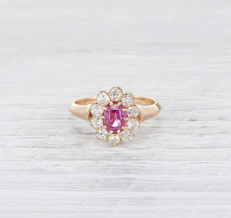 .95 Carat Victorian Pink Sapphire Ring