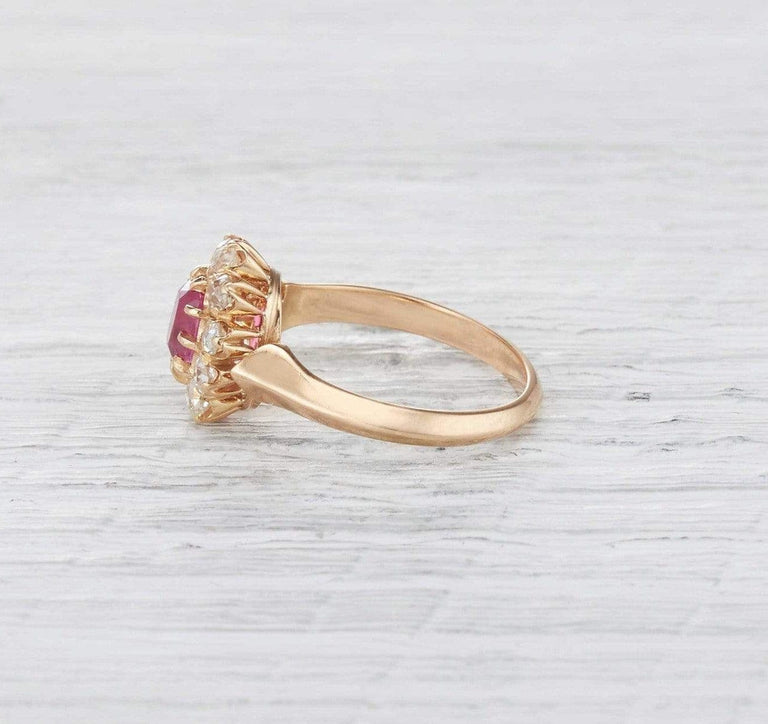 .95 Carat Victorian Pink Sapphire Ring