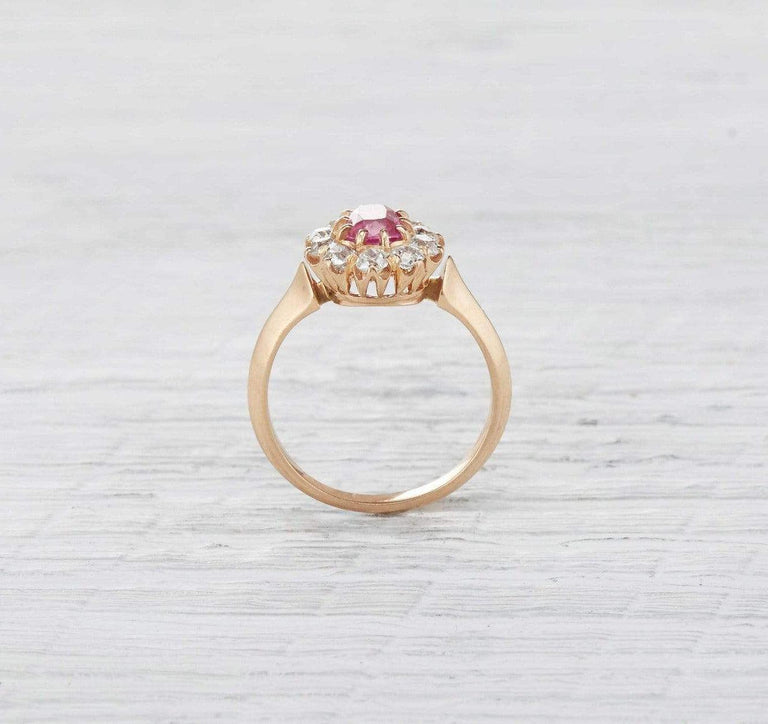 .95 Carat Victorian Pink Sapphire Ring