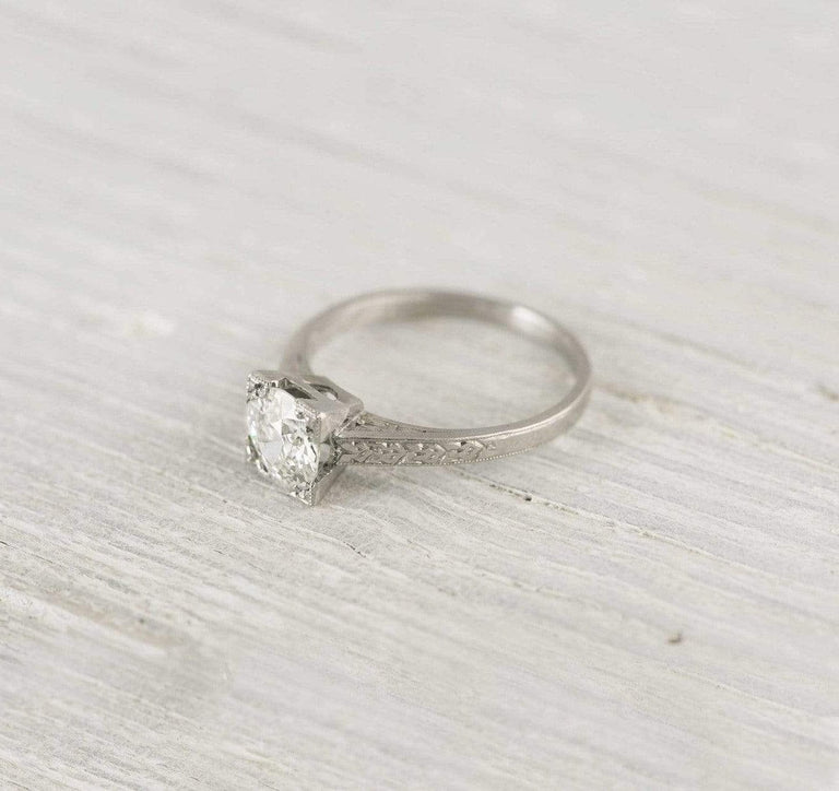 .95 Carat Vintage Art Deco Solitaire Engagement Ring