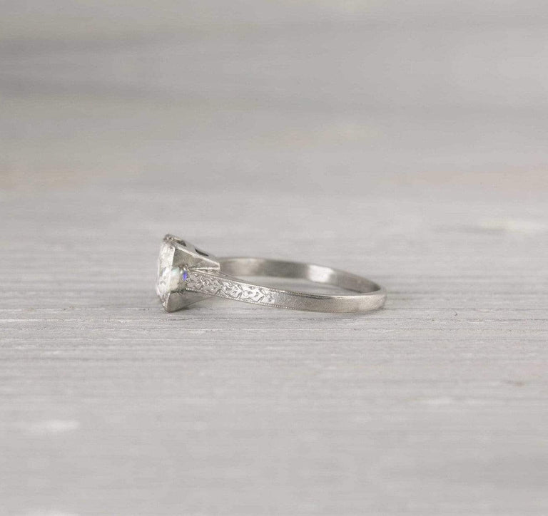 .95 Carat Vintage Art Deco Solitaire Engagement Ring