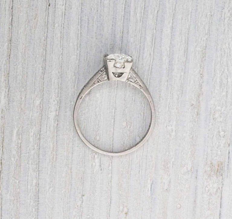 .95 Carat Vintage Art Deco Solitaire Engagement Ring