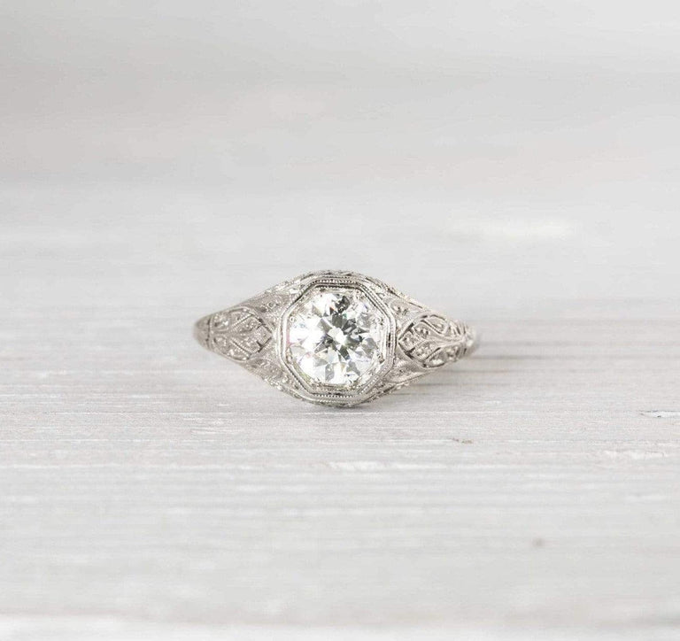 .95 Carat Vintage Edwardian Diamond Engagement Ring