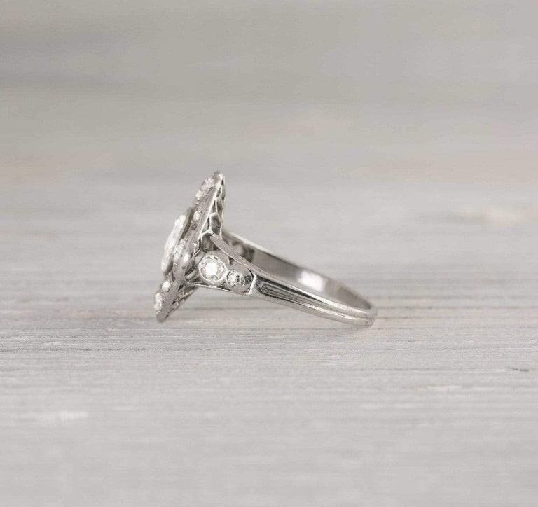 .96 Carat Old European Cut Diamond Edwardian Engagement Ring