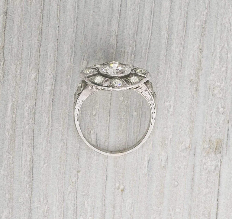 .96 Carat Old European Cut Diamond Edwardian Engagement Ring