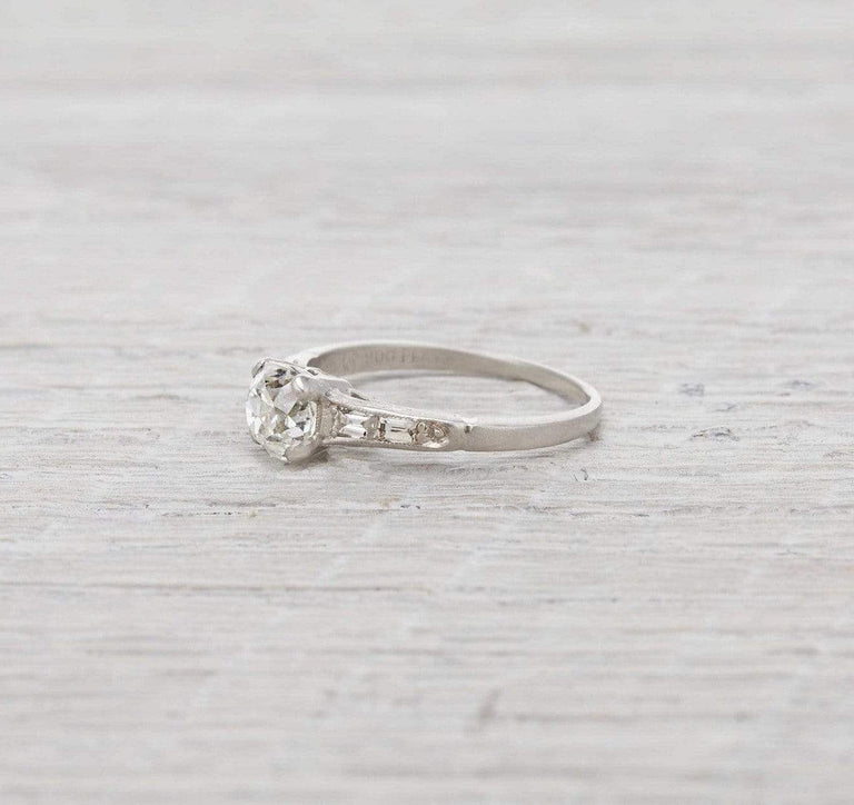 .96 Carat Vintage Art Deco Diamond Engagement Ring