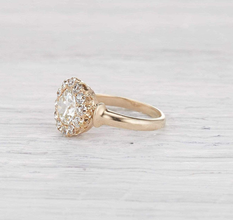 .98 Carat Victorian Cluster Engegement Ring