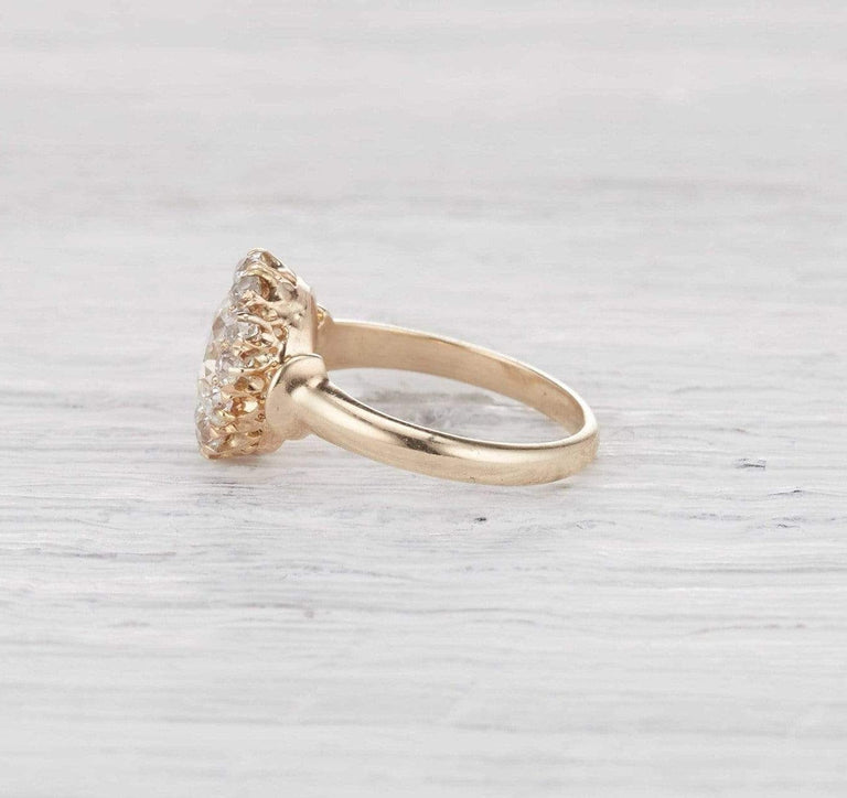 .98 Carat Victorian Cluster Engegement Ring