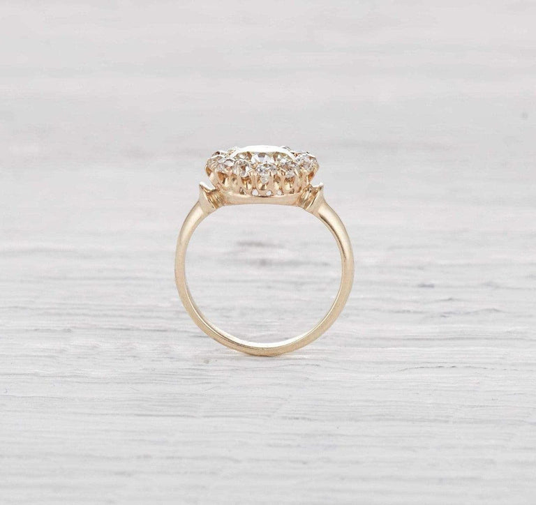 .98 Carat Victorian Cluster Engegement Ring