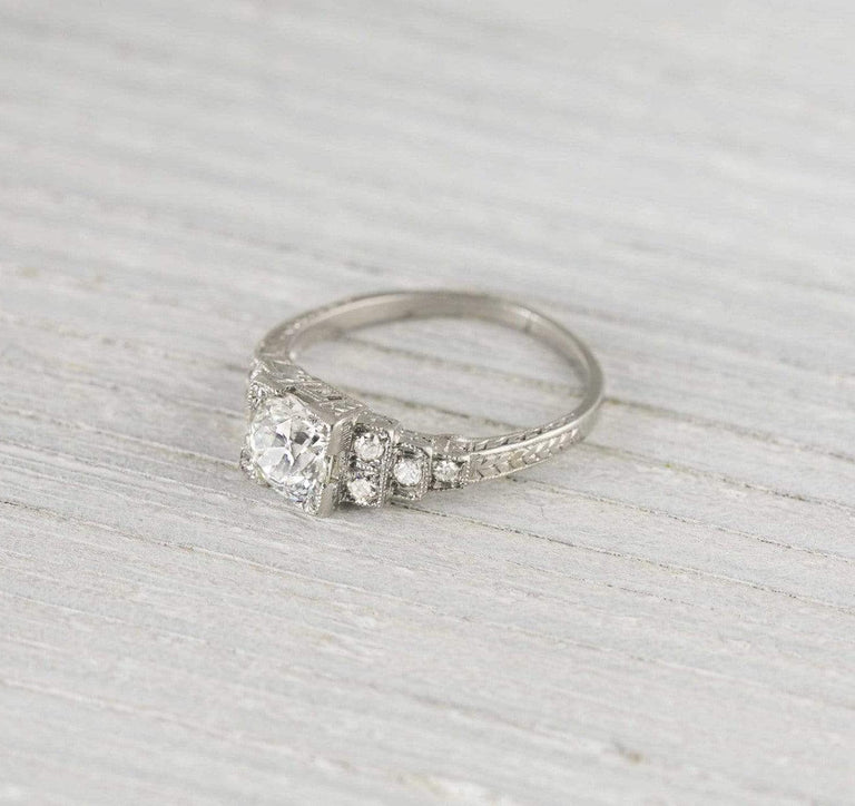 .99 Carat Art Deco Vintage Engagement Ring