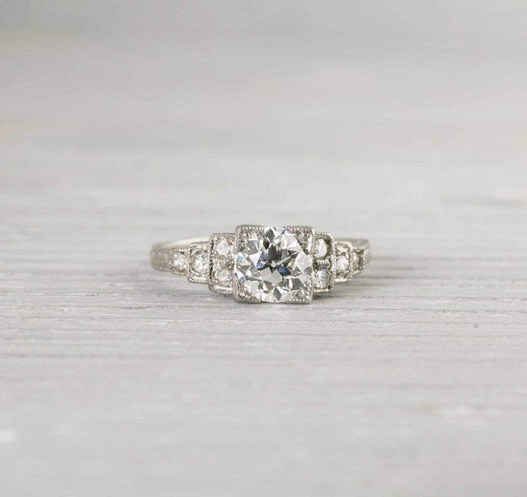 .99 Carat Art Deco Vintage Engagement Ring