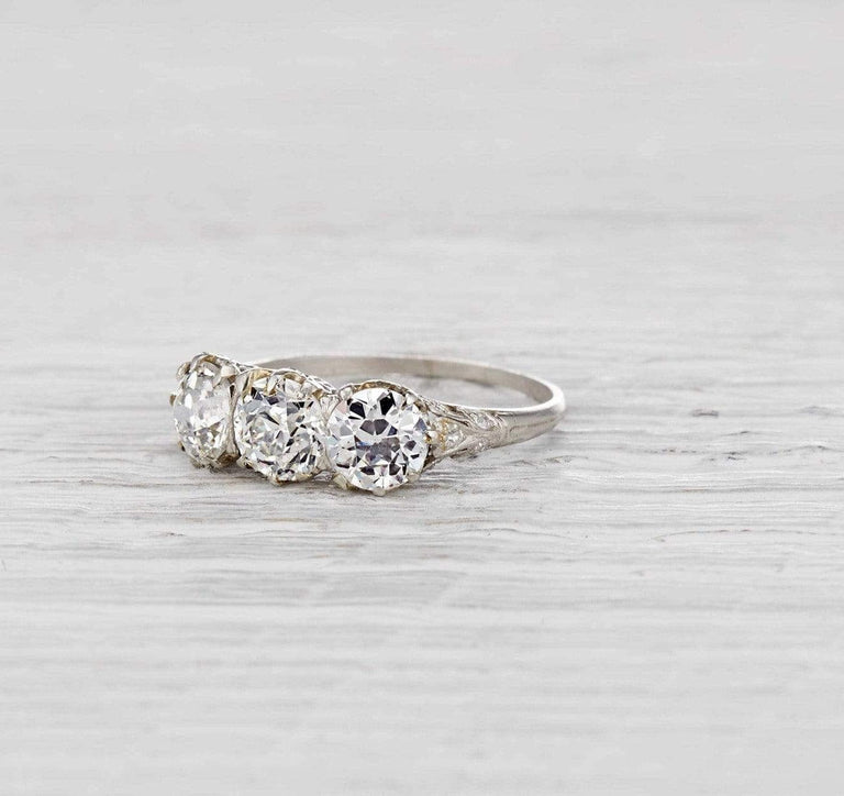 .99 Carat Edwardian Three Stone Ring