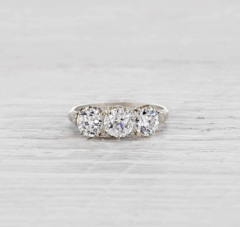 .99 Carat Edwardian Three Stone Ring