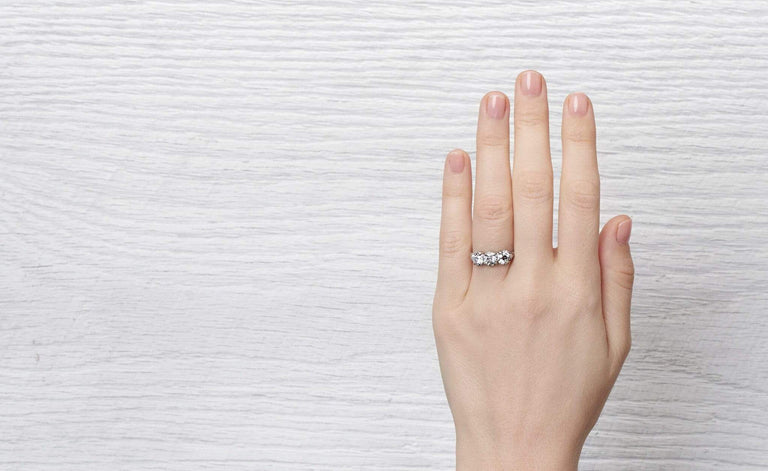 .99 Carat Edwardian Three Stone Ring