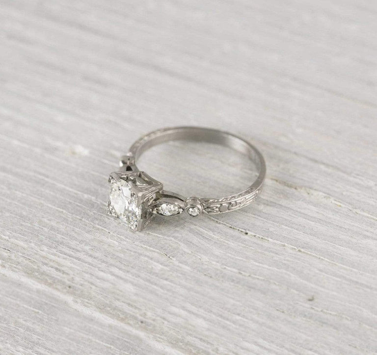 .99 Carat Old European Cut Diamond Engagement Ring
