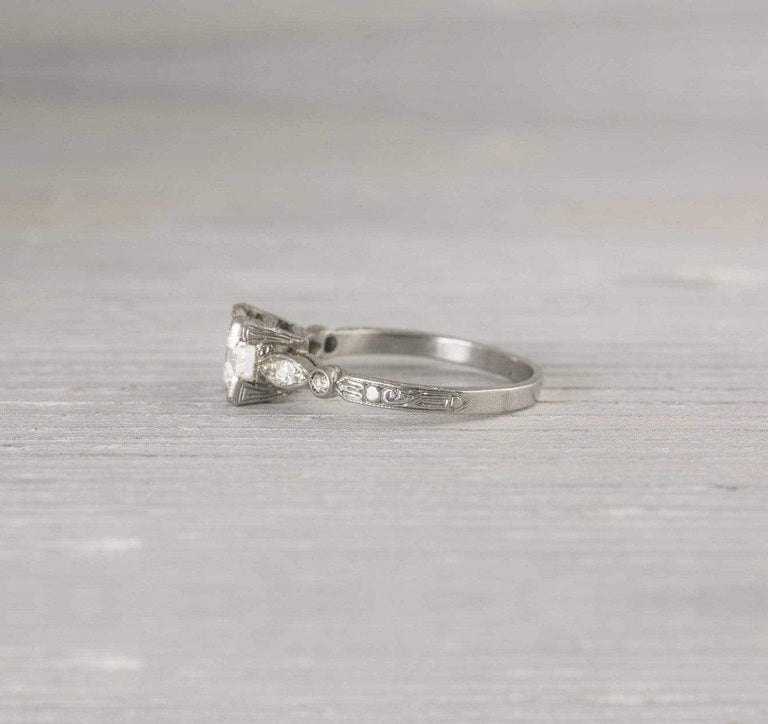 .99 Carat Old European Cut Diamond Engagement Ring