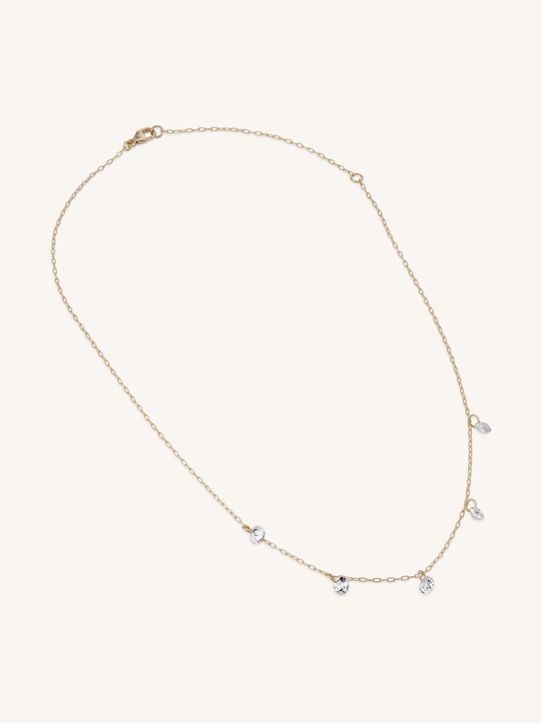 Antique "Floating" Drilled Old Mine Diamond Necklace | Stellar 1.89 2