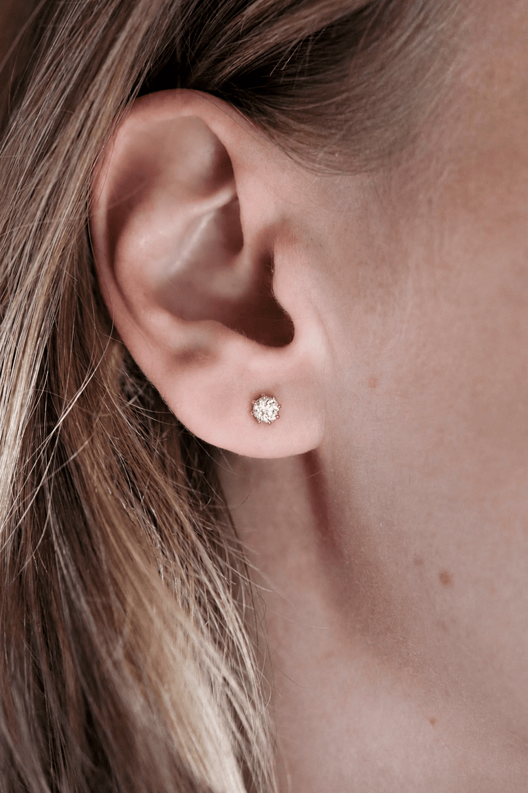 Antique Old European Cut Diamond Stud Earrings