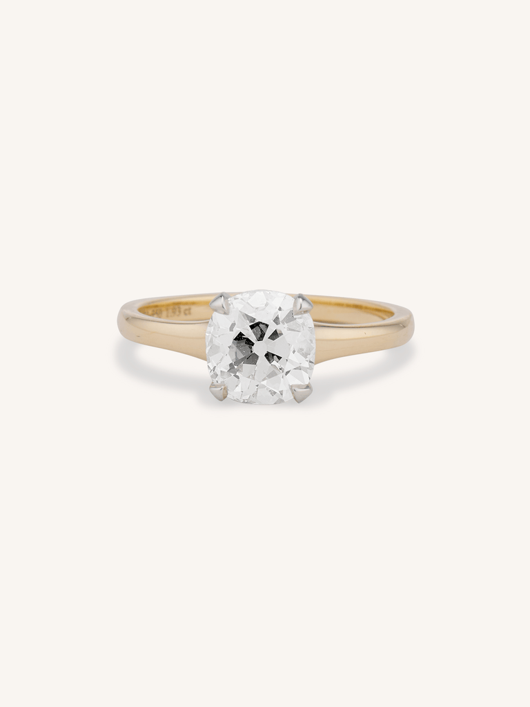 Antique Old Mine Cushion Cut Diamond Engagement Ring Starr 1.93
