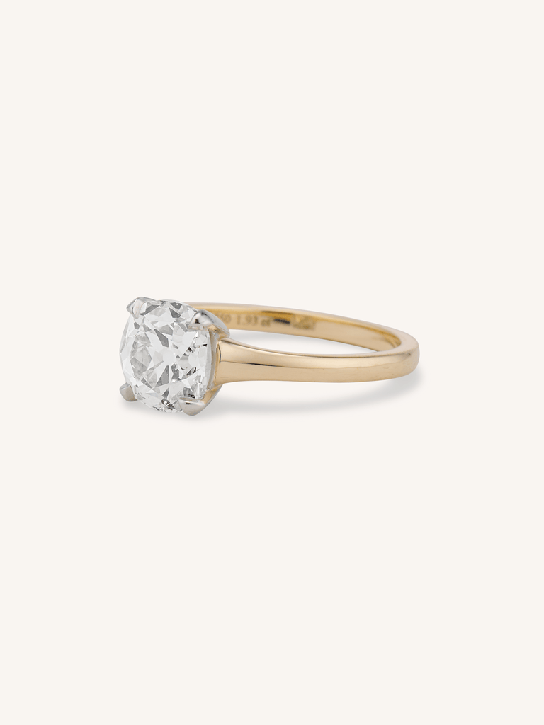 Antique Old Mine Cushion Cut Diamond Engagement Ring Starr 1.93
