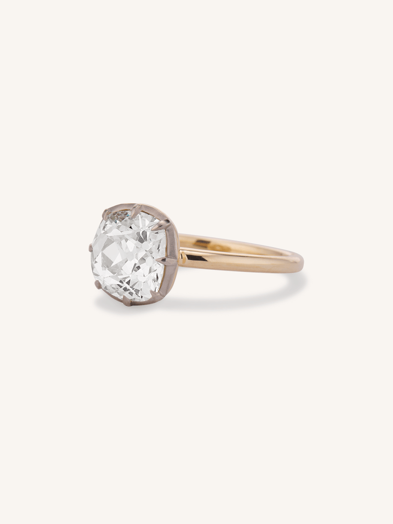 Antique Old Mine Cushion Cut Diamond Georgian Collet Engagement Ring One For You 2.36
