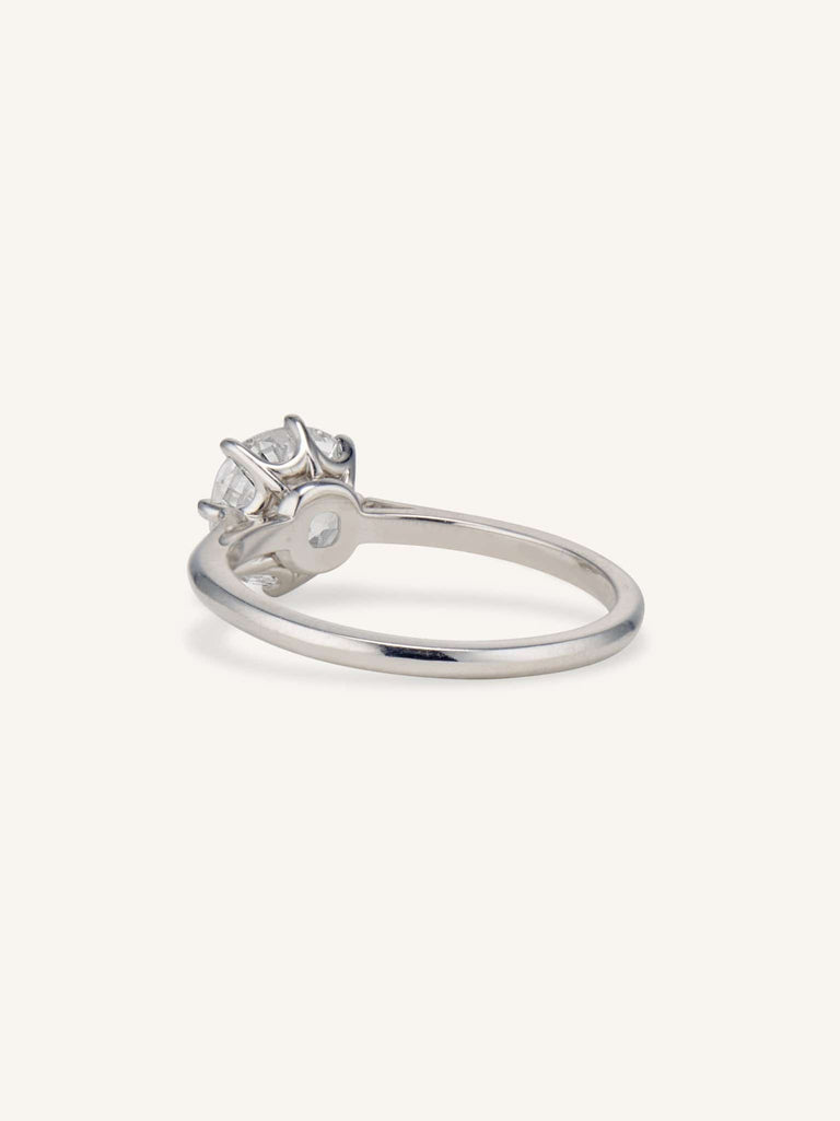 Antique Old Mine Cushion Cut Diamond Platinum Engagement Ring Astrid 1.58