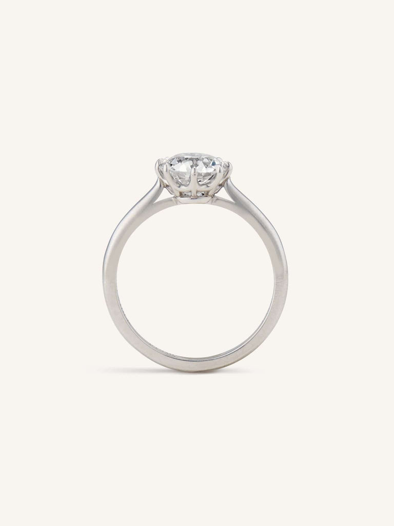 Antique Old Mine Cushion Cut Diamond Platinum Engagement Ring Astrid 1.58