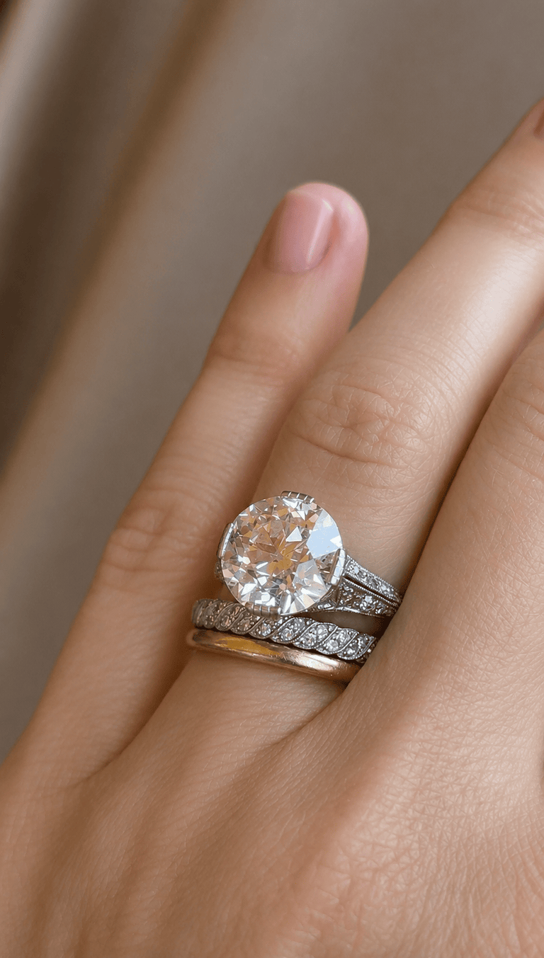 Art Deco Marcus & Co. 4.94 Carat Transitional Cut Diamond Vintage Engagement Ring