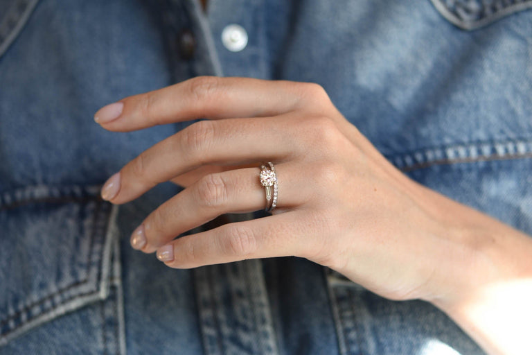 Art Deco 1.05 Carat Transitional Cut Diamond Platinum Vintage Engagement Ring