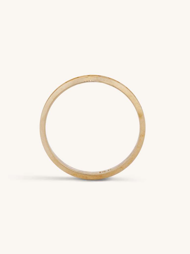 Art Deco 14k Yellow Gold Engraved Antique Band - Size 6.25 profile