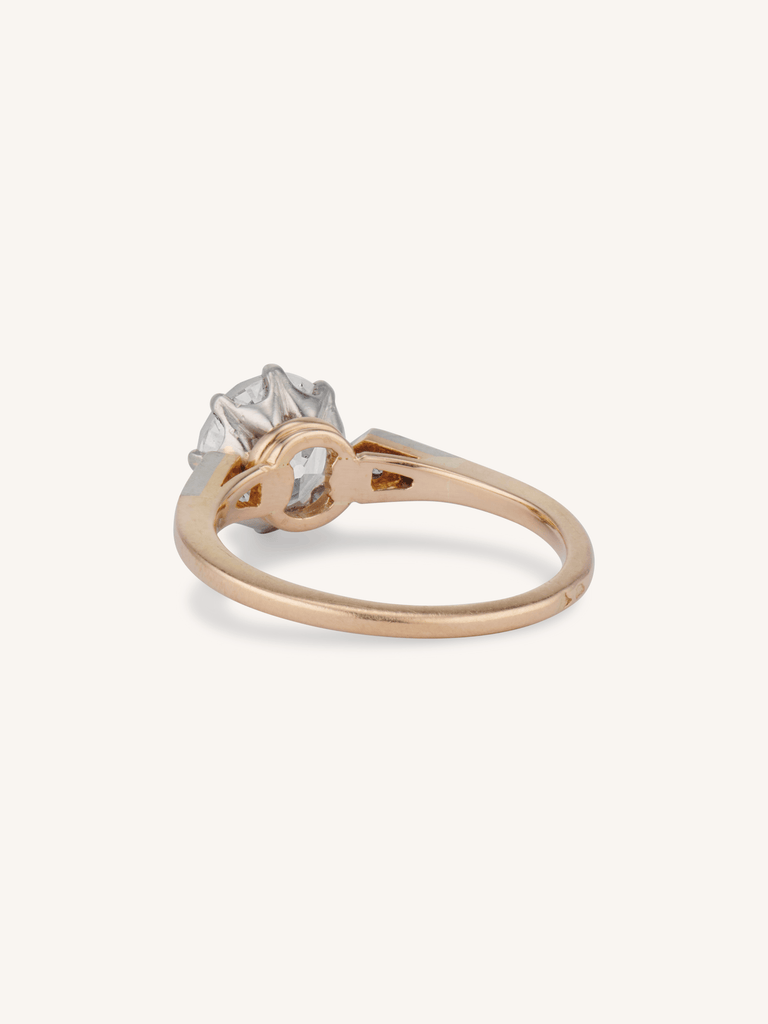 Art Deco 2.21 Carat Old European Cut Diamond Vintage Engagement Ring, France