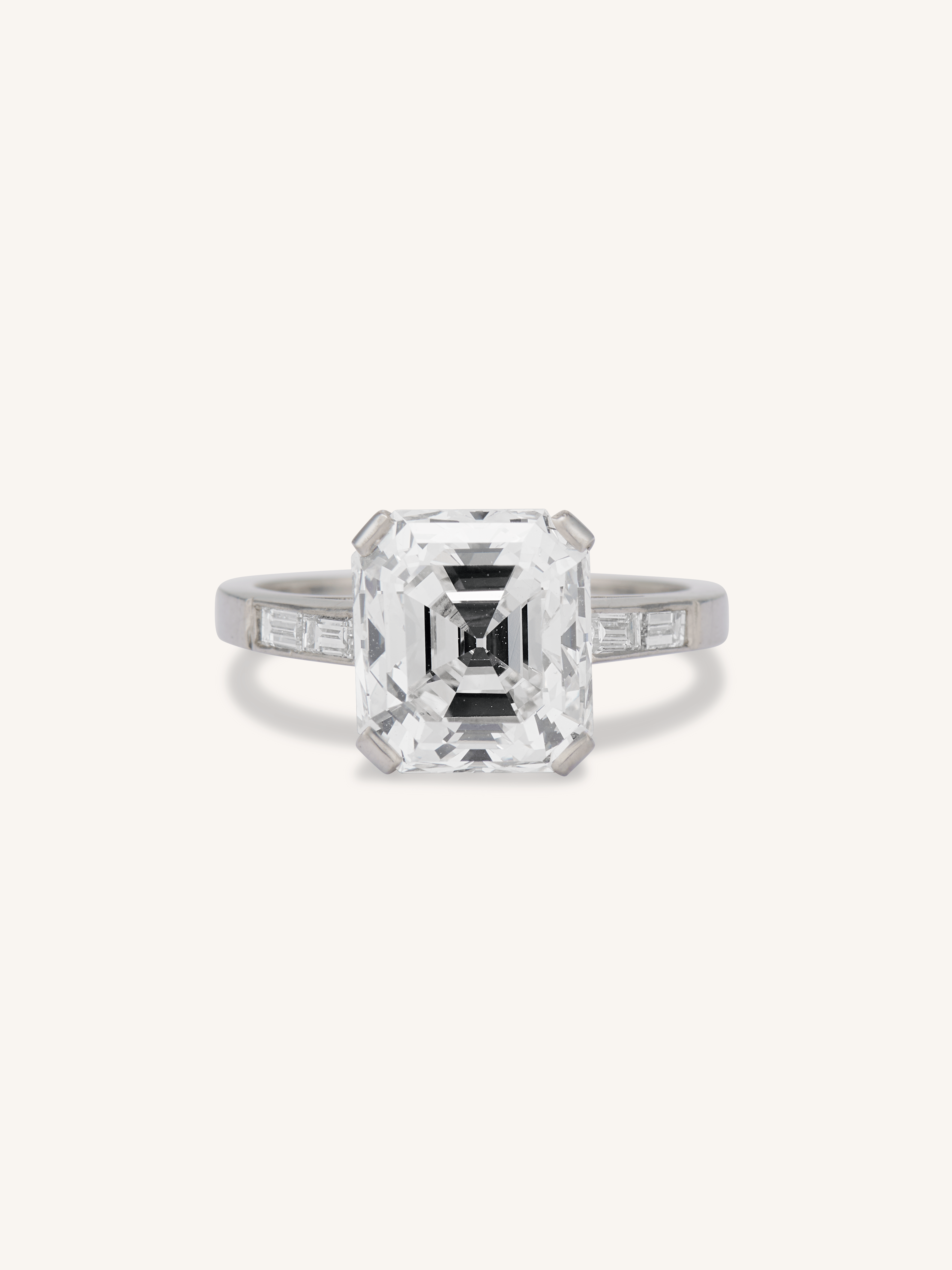 1920's Art Deco 4.43ct Emerald Cut Diamond Vintage Engagement Ring ...