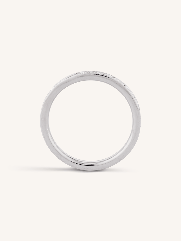 Art Deco Inspired French and Baguette Cut Diamond Wedding Band Astra