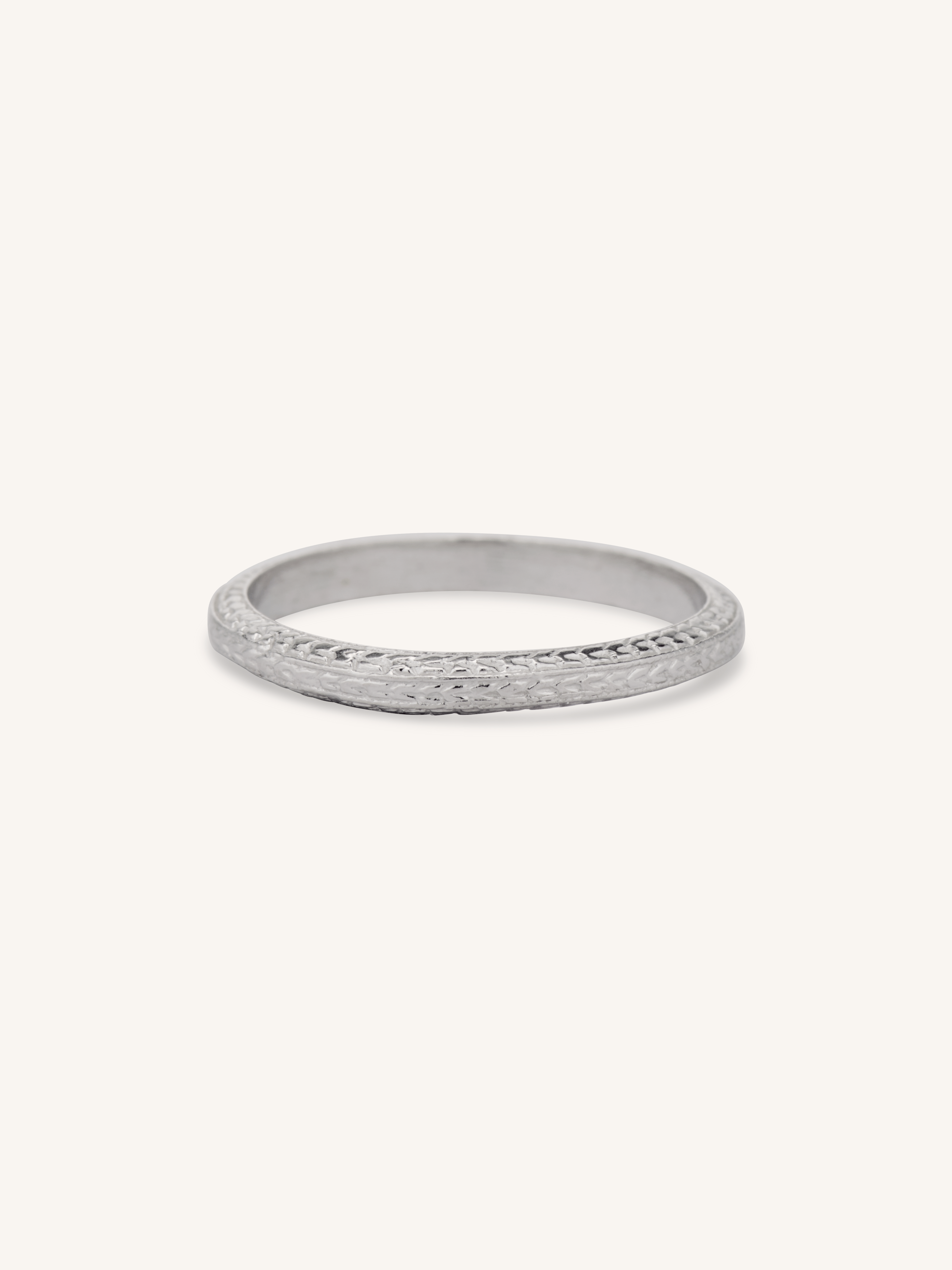 Art Deco Platinum Engraved Vintage Wedding Band - Size 4 – Erstwhile