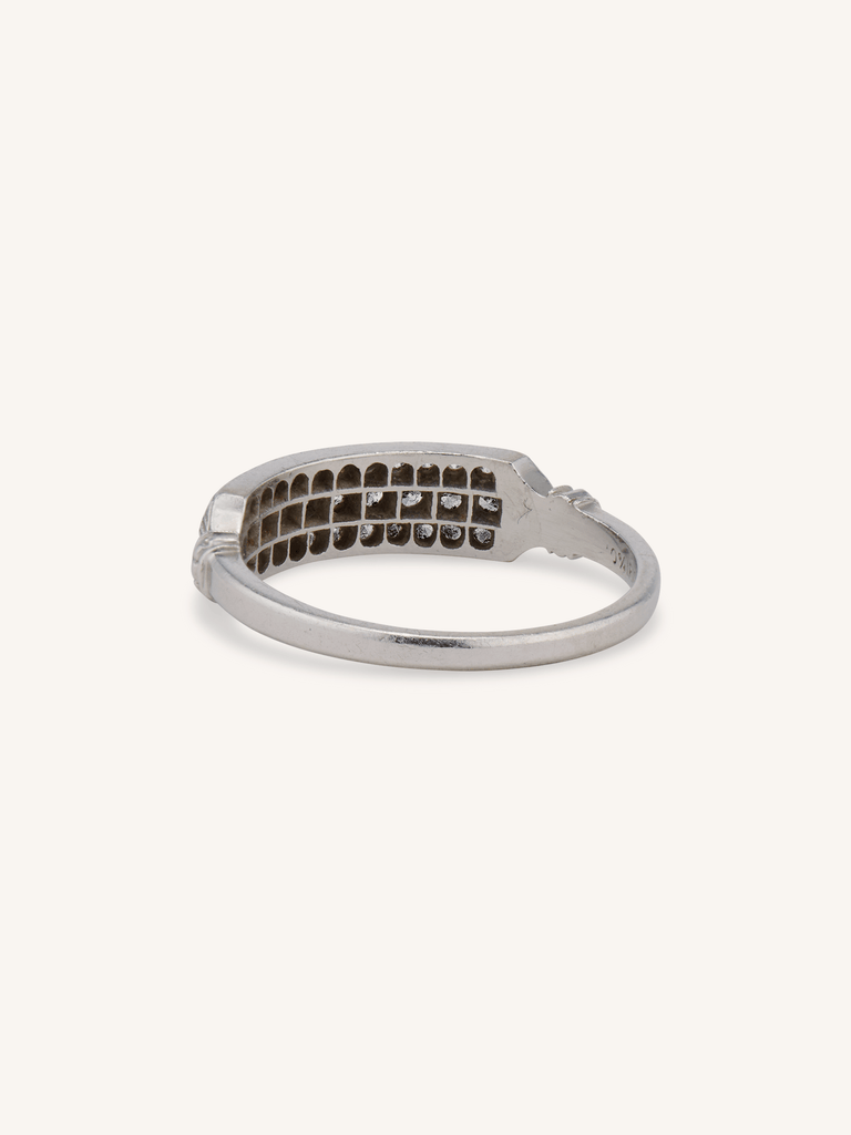 Cartier Art Deco Three Row Diamond Platinum Vintage Band