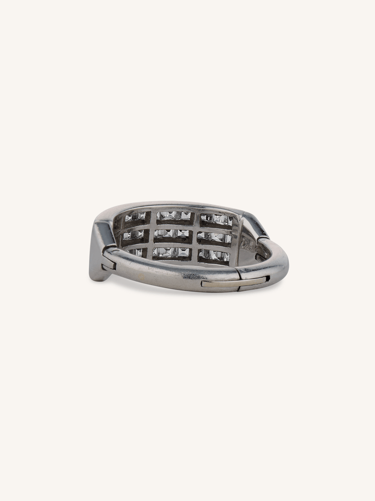 Cartier Three-Row Carré Cut Diamond Fingermate Estate Ring - Size 6.75