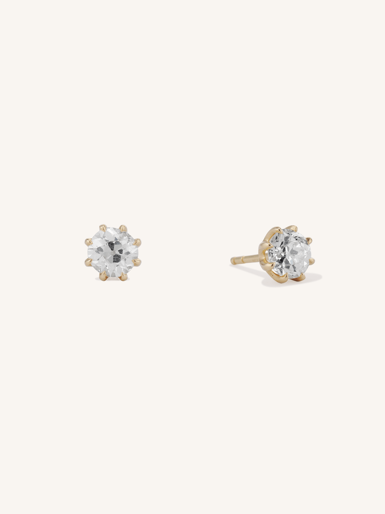 Celeste 1.84ct Old European Cut Diamond Stud Earrings - profile