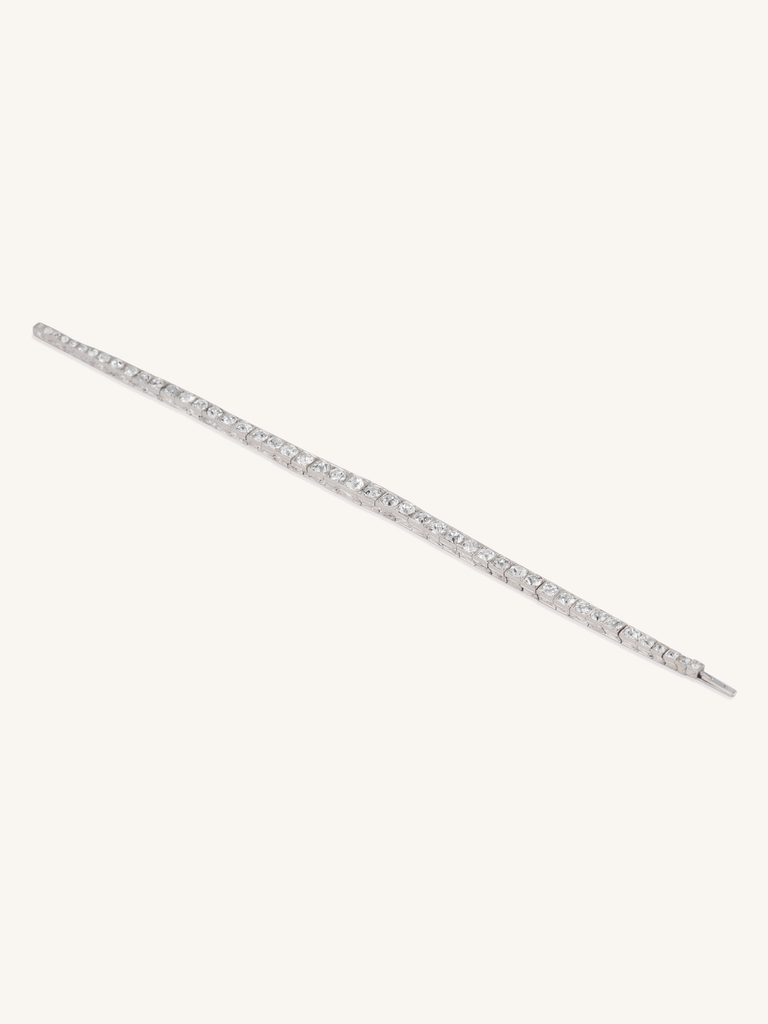 Early Art Deco Old European Cut Diamond Platinum Antique Line Bracelet