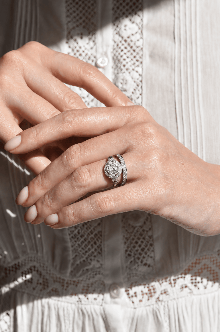 Edwardian 1.25 Carat Old European Diamond Cluster Vintage Engagement Ring