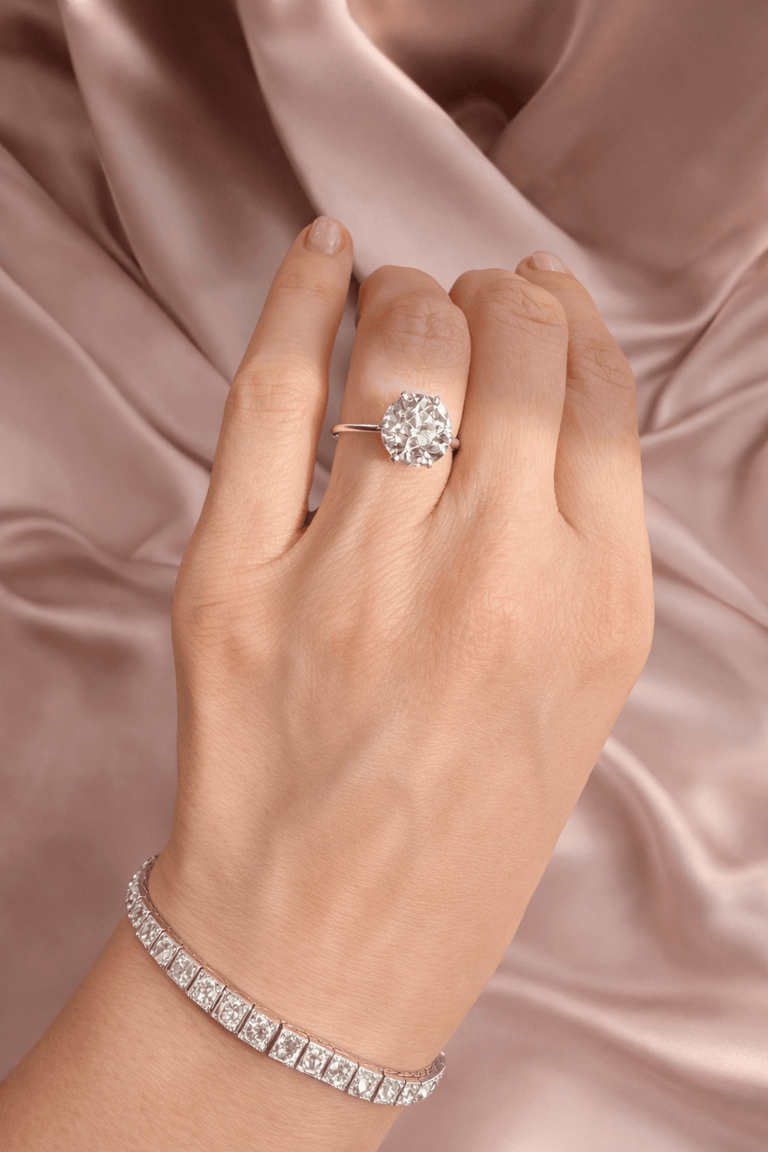 Edwardian 4.39 Carat Old European Diamond Solitaire Antique Engagement Ring