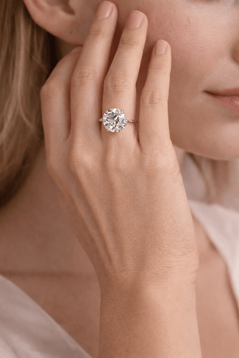 Edwardian 4.39 Carat Old European Diamond Solitaire Antique Engagement Ring