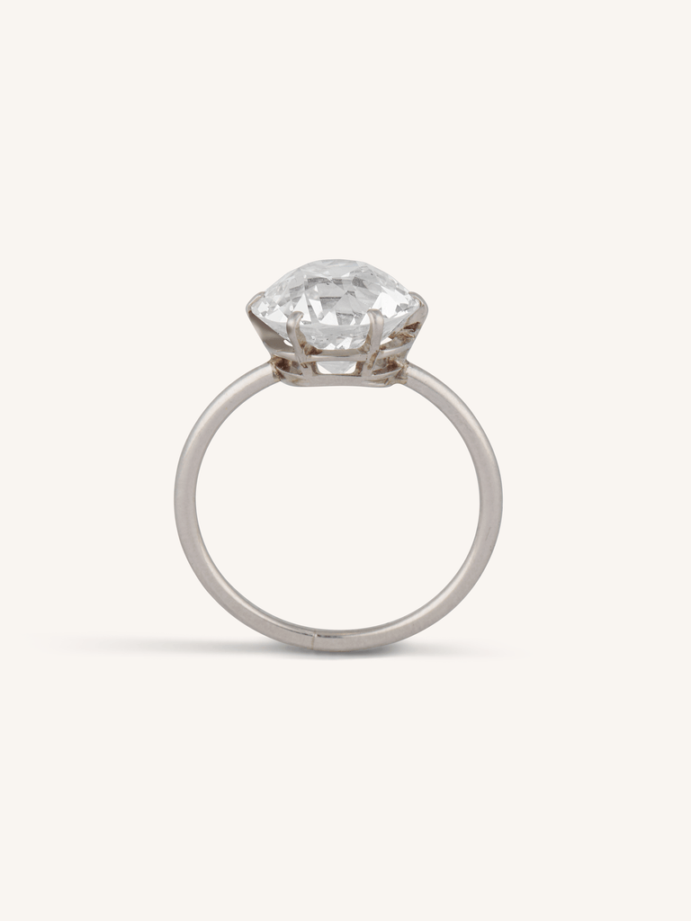 Edwardian 4.39 Carat Old European Diamond Solitaire Antique Engagement Ring