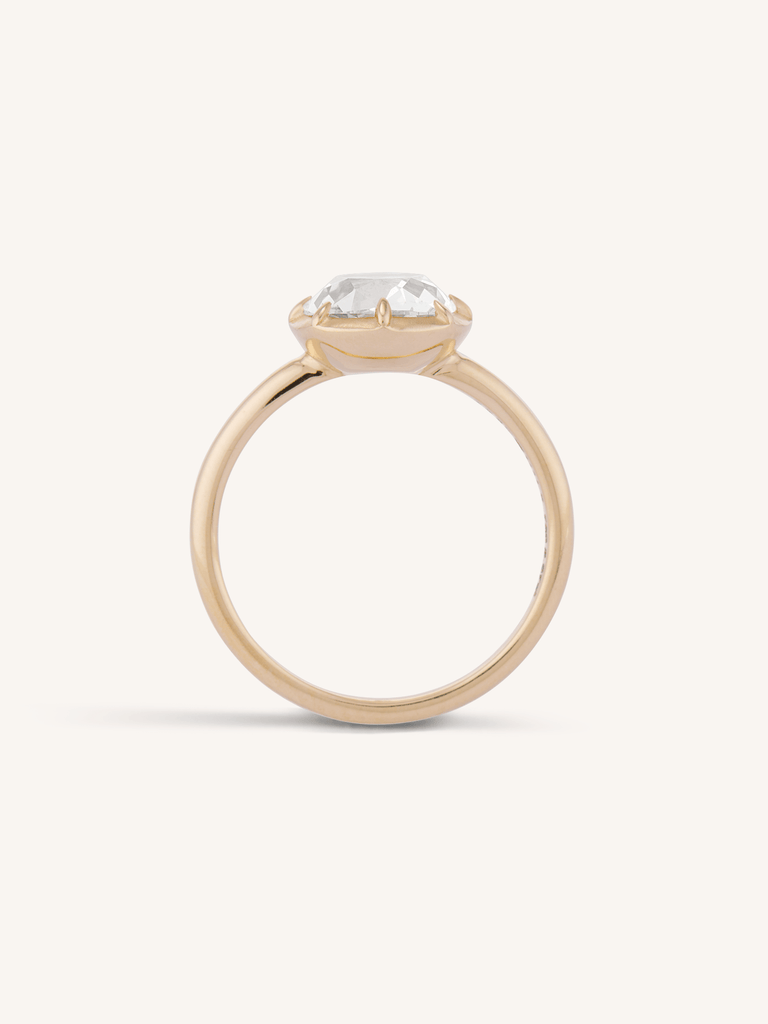 Georgian Collet Old Mine Diamond Engagement Ring One For You 18k Yellow Gold 2 Carat