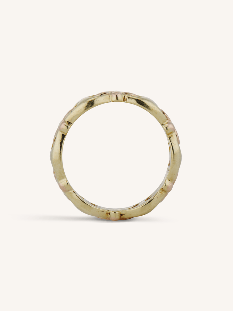 Jabel Retro Two-Tone 14k Gold Floral Vintage Band