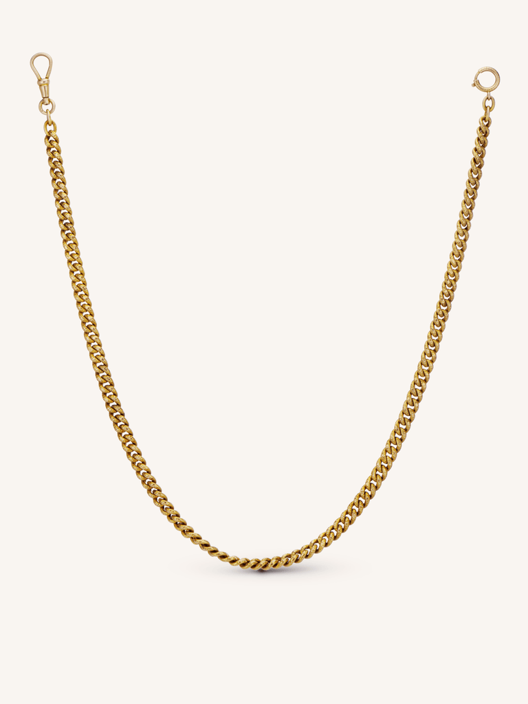 Late Georgian–Early Victorian 18k hammered hollow Albert chain with original antique clasp 2