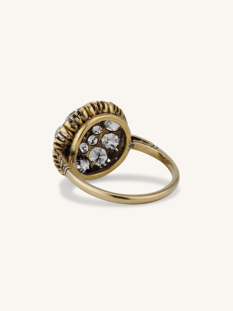Late Victorian 2.90 Carat Old Mine Cut Diamond Cluster Antique Engagement Ring
